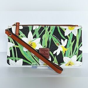 Dooney & Bourke Black and White Floral Wristlet